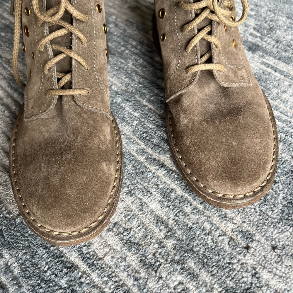 J Crew Desert Boot Womens 8.5 Brown Suede Lace Up Crepe Sole Made In Italy - Picture 3 of 9